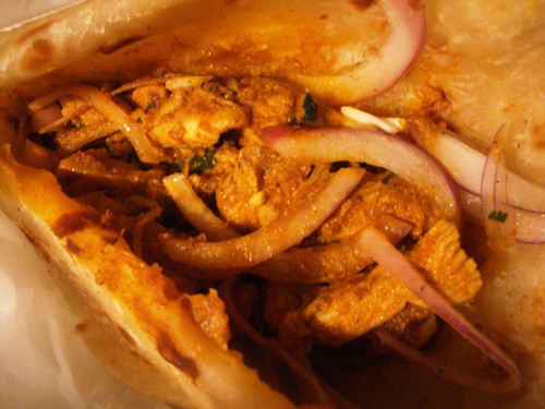 inside the chicken bhuna roll