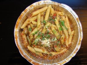 Penne with meat sauce