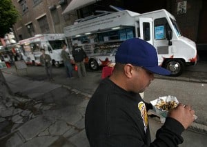 Mobile food court in downtown L.A.