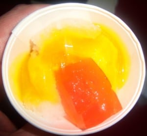 mango & rhubarb shaved ice