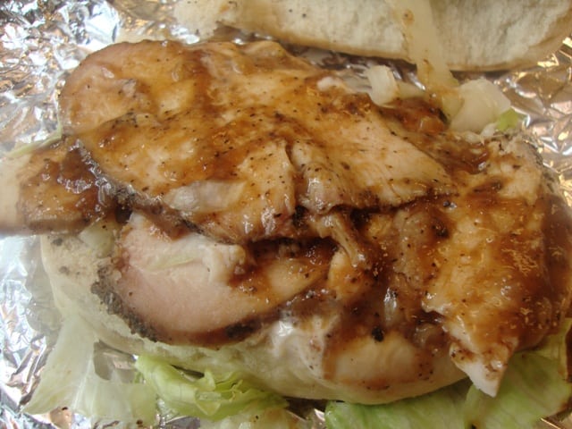Jerk chicken sandwich