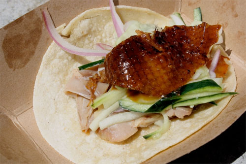 Peking duck tacos