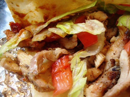 chicken taco closeup