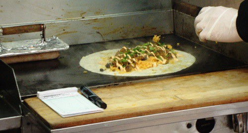 burrito on grill