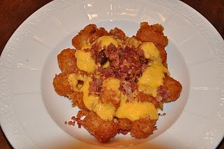 Tater tots with bacon & cheddar