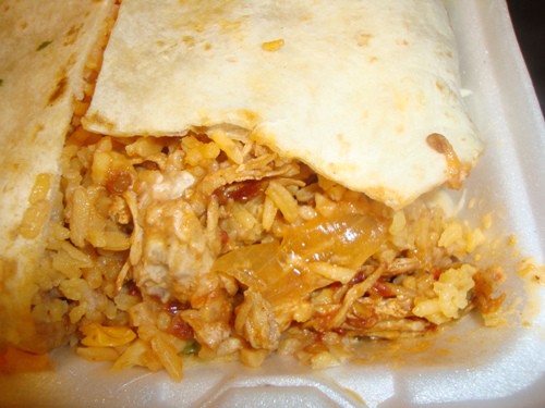 CHICKEN TINGA BURRITO FROM EL IDOLO TRUCK - New York Street Food