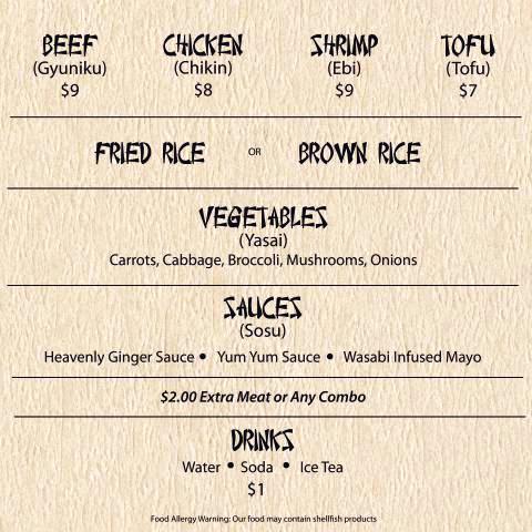 menu Hibachi Heaven's Opening Delayed