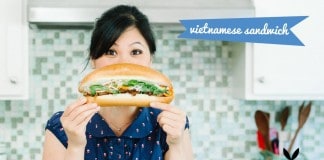 Having a Spicy Yum Pork Banh Mi at the Banh Mi Cart Having A Spicy Yum Pork Banh Mi At The Banh Mi Cart