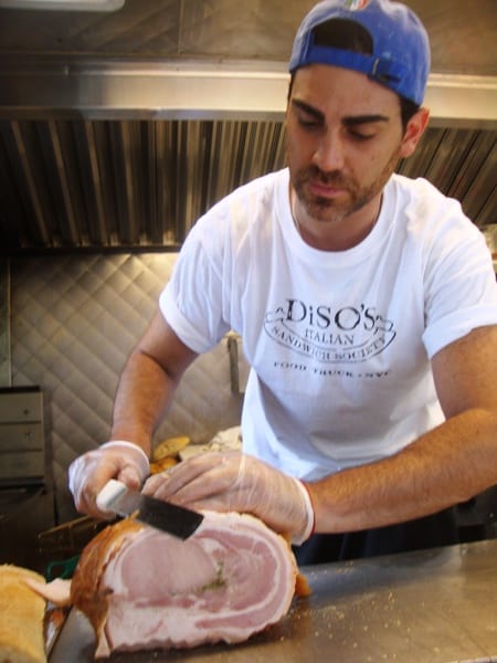 Andy slicing porchetta