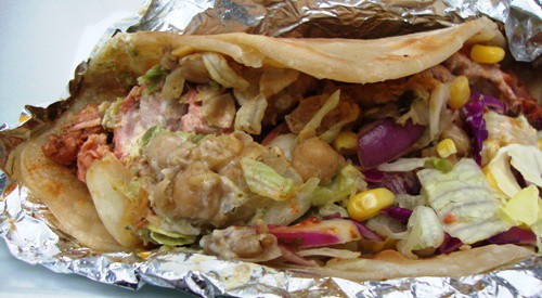 Street Eats: Kathi Rolls From Tariq's Cart chicken tikka kati roll (credit: NYSF)