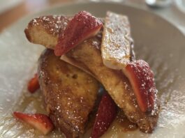 Caramel Banana French Toast at Osteria Accademia