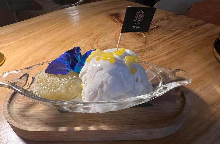 Our Visit To Saitong Thai: Southern Thai Cuisine In Times Square Coconut ice cream with cassava cake