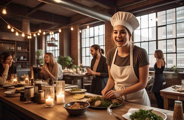people at a NYC pop-up dinner