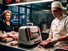 butcher packing meat in new york