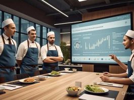 chefs in restaurant using management tools