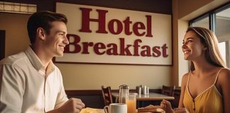 How To Elevate Your Hotel Breakfast Service Offering couple at a hotel breakfast service