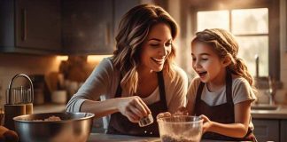 Why Chunky Cookies Are the Ultimate Comfort Food mom and daughter baking cookies