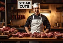 Steak Cuts 101: Everything You Need to Know a butcher showing the different steak cuts