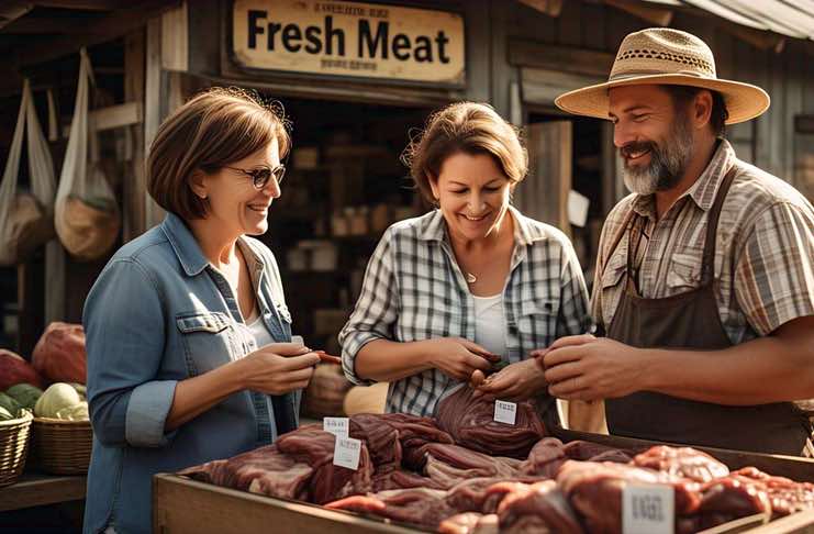 Choosing The Right Meat For Your Next Family Dinner Or Special Event woman buying local fresh meat