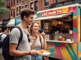 A couple on a foodie trip in New York City