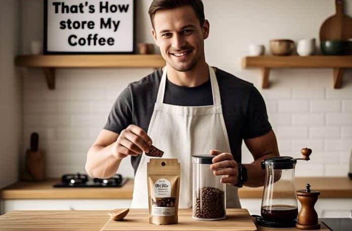 a guy storing coffee a guy storing coffee