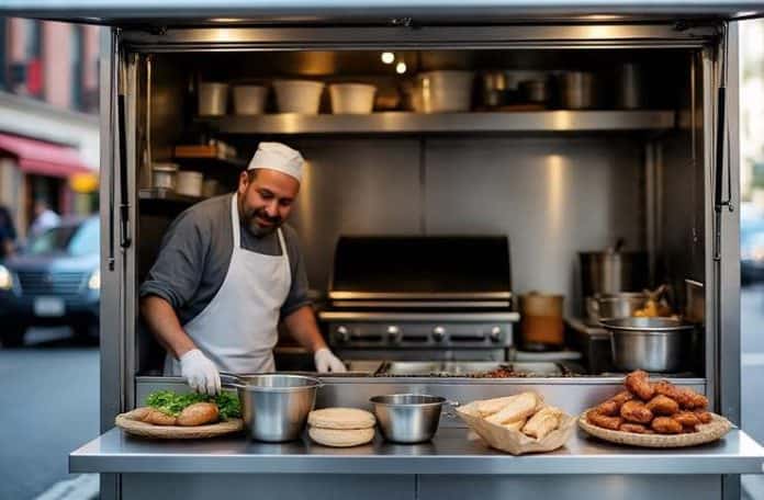 food vendor Balancing Space and Safety for Street Food Equipment