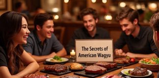 What Makes American Wagyu Unique Among Premium Beef Offers guys at restaurant eating american wagyu meat