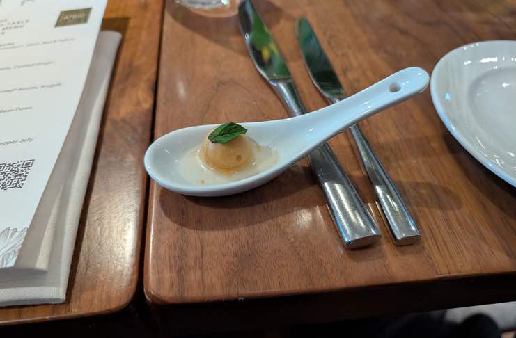 Amuse bouche frozen garden gazpacho at-conrad new york