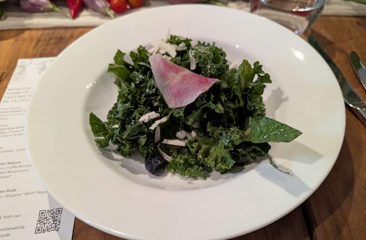 Chopped kale salad at conrad hotel new york