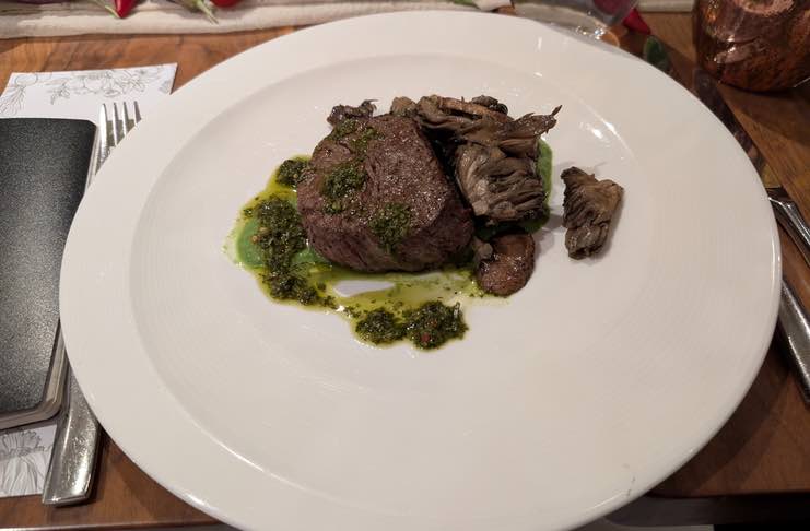 Pan seared filet mignon at the conrad nyc