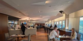 Katie’s Review of Conrad New York Downtown and ATRIO Wine Bar & Restaurant: Quiet Luxury Meets Farm-to-Table Freshness The main dining room of ATRIO Wine Bar & Restaurant at conrad new york