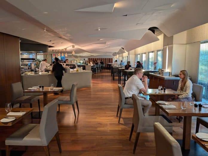 The main dining room of ATRIO Wine Bar & Restaurant at conrad new york