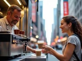 nyc food truck serving coffee