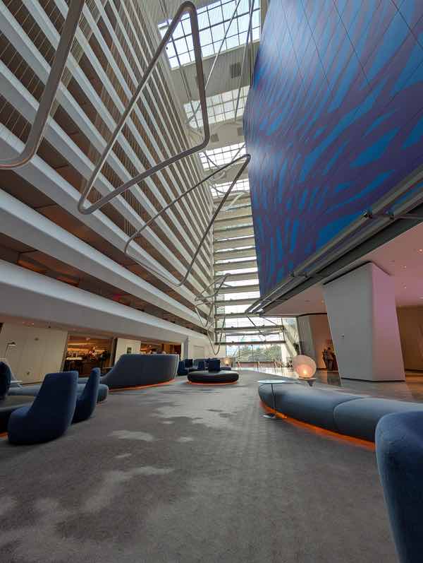 the lobby of conrad hotel new york in downtown