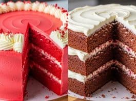cake with natural red food color