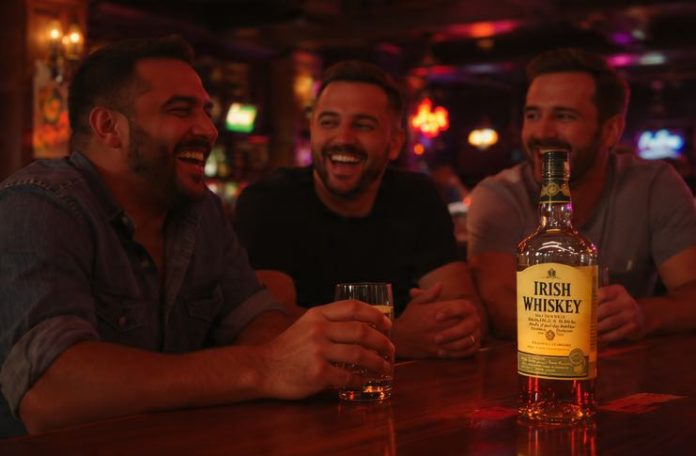 How Irish Whiskey Became the Worlds Most Stylish Export guys drinking irish whiskey