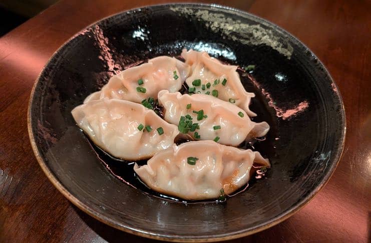 Lobster dumplings at lotus bar