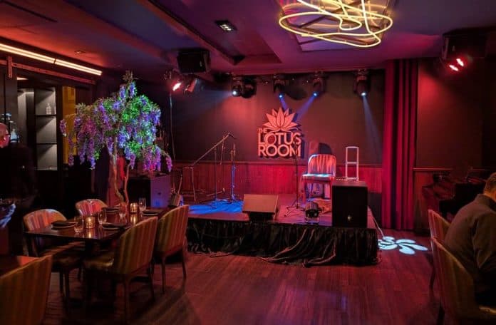 The live stage at The Lotus Room